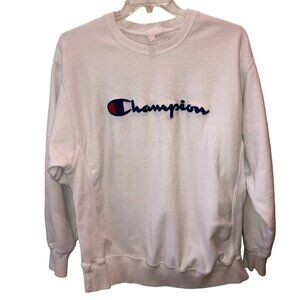 VTG Champion Size XL White Reverse Weave Long Sleeve Pullover Sweatshirt